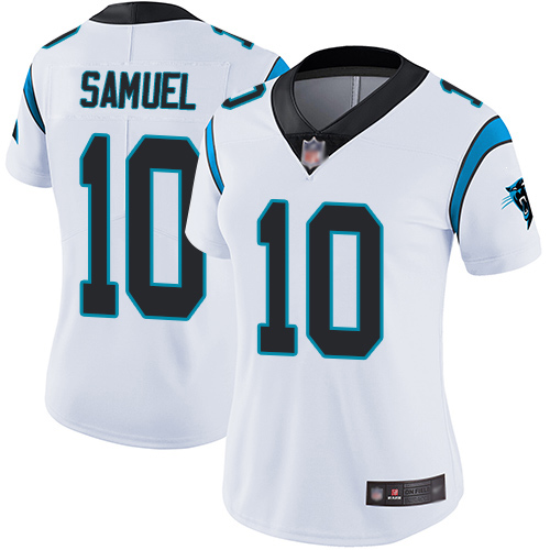 Carolina Panthers Limited White Women Curtis Samuel Road Jersey NFL Football #10 Vapor Untouchable